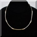 J036. 14K gold and sterling silver segmented bar necklace. 16” long - $135 